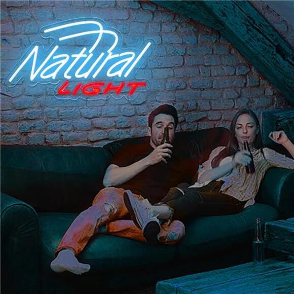 Natural Light LED Beer Neon Sign Wall Decor Bar light Bedroom Business Man Cave - Picture 6 of 7